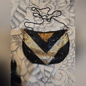 Black and Gold Sequin Crossbody Bag